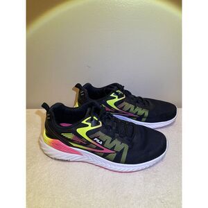 Fila Trazoros Energized Sneaker Womens‎ 9.5, Black, Yellow, Pink, Running Shoe,